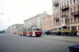 Sankt Petersborg sporvognslinje 10 med motorvogn 4576 på Ligovskij Propekt (1992)