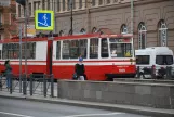 Sankt Petersborg sporvognslinje 49 med ledvogn 1029 på Ligovsky Ave (2018)