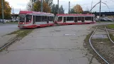 Sankt Petersborg sporvognslinje 6 med motorvogn 3710 ved Korablestroiteley (2017)