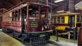 Santa Clara motorvogn 124 inde i remisen Trolley Barn (2022)