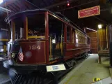 Santa Clara motorvogn 124 inde i Trolley Barn (2023)