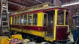 Santa Clara motorvogn 168 i Trolley Barn (2022)