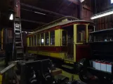 Santa Clara motorvogn 168 inde i Trolley Barn (2023)