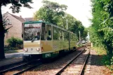 Schöneiche sporvognslinje 88 med ledvogn 21 ved Alt Rüdersdorf (2001)