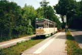 Schöneiche sporvognslinje 88 med ledvogn 21 ved Museumspark (Heinitzstraße) (2001)