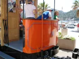 Sóller sporvognslinje med åben bivogn 10 på Carrer de la Marina (2013)