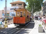 Sóller sporvognslinje med åben bivogn 11 ved Port de Sóller (2013)
