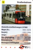 Spillekort: Bremen sporvognslinje 1 med lavgulvsledvogn 3058 på Langemarckstraße (2006)