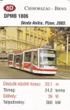 Spillekort: Brno sporvognslinje 13 med lavgulvsledvogn 1806 (2014)