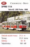 Spillekort: Brno sporvognslinje 2 med ledvogn 1114 (2014)