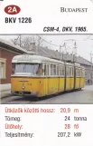 Spillekort: Budapest sporvognslinje 8 med ledvogn 1226 ved Megyeri út (2014)