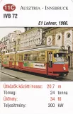Spillekort: Innsbruck sporvognslinje 3 med ledvogn 72 i Innsbruck (2014)