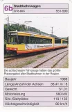 Spillekort: Karlsruhe regionallinje S1 med ledvogn 559 Stadtbahnwagen GT8-80c (2002)