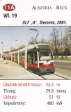 Spillekort: Wien sporvognslinje J med lavgulvsledvogn 19 (2014)