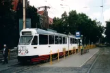 Stettin sporvognslinje 1 med ledvogn 611 ved Brama Portowa (2004)