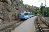 Stockholm sporvognslinje 21 Lidingöbanan med bivogn 610 "Juno" ved Torsvik (2012)