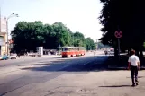 Tallinn sporvognslinje 4 med motorvogn 267 ved Viru (1992)
