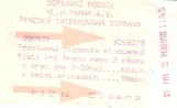 Timebillet til Dopravní podnik hlavního města Prahy (DPP), forsiden (2001)