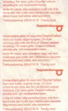 Timebillet til Östgötatrafiken, bagsiden (1995)