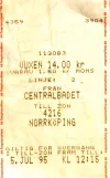 Timebillet til Östgötatrafiken, forsiden (1995)