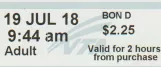 Timebillet til Santa Clara Valley Transportation Authority light rail (VTA), forsiden (2018)
