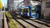 Tokyo Toei Streetcar Arakawa Line med motorvogn 8804 nær Gakushuinshita (2017)