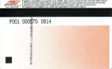 Touristkort til Azienda Trasporti Milanesi (ATM), bagsiden (2009)