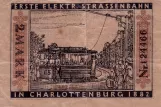 Voksenbillet til Berliner Verkehrsbetriebe (BVG), bagsiden Erste elektr. Strassenbahn (1922)