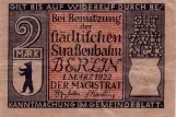 Voksenbillet til Berliner Verkehrsbetriebe (BVG), forsiden (1922)