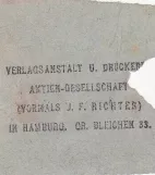 Voksenbillet til Hamburger Hochbahn (HHA), bagsiden F G (1920)