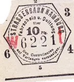 Voksenbillet til Hamburger Hochbahn (HHA), forsiden W t (1920)