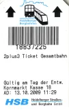 Voksenbillet til Rhein-Neckar-Verkehr in Heidelberg (RNV), forsiden (2009)