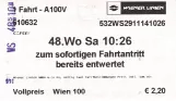 Voksenbillet til Wiener Linien, forsiden (2014)