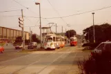 Wien sporvognslinje 9 med ledvogn 4609 i krydset Neubaugürtel/Mariahilfer Straße (1982)