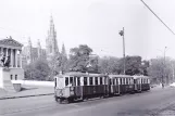 Wien sporvognslinje B med motorvogn 4048 på Universitätsring (1968)
