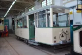 Woltersdorf museumsvogn 22 inde i remisen Woltersdorfer Straßenbahn (2013)
