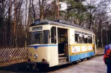 Woltersdorf sporvognslinje 87 med motorvogn 28 ved S-Bahnhof Rahnsdorf (1994)