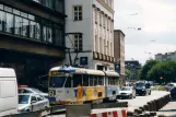Wrocław sporvognslinje 7 med ledvogn 2017 på Świdnicka (2004)