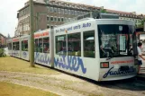 Würzburg ekstralinje 1 med lavgulvsledvogn 268 nær Hauptbahnhof (1998)