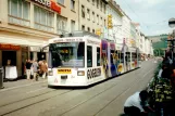 Würzburg ekstralinje 2 med lavgulvsledvogn 264 på Kaiserstraße (1998)