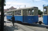 Zagreb sporvognslinje 2 med bivogn 592 på Trg kralja Tomislava (2008)