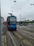 Zagreb sporvognslinje 5 med ledvogn 2109 i krydset Ul. kneza Branimira/Avenija Marina Držića (2022)