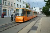 Zwickau sporvognslinje 1 med lavgulvsledvogn 908 ved Georgenplatz (2008)