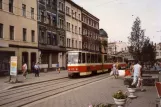 Zwickau sporvognslinje 1 med ledvogn 938 ved Georgenplatz (Bahnhofstraße) (1990)