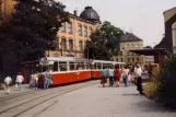 Zwickau sporvognslinje 4 med motorvogn 921 ved Zentralhaltestelle (1990)