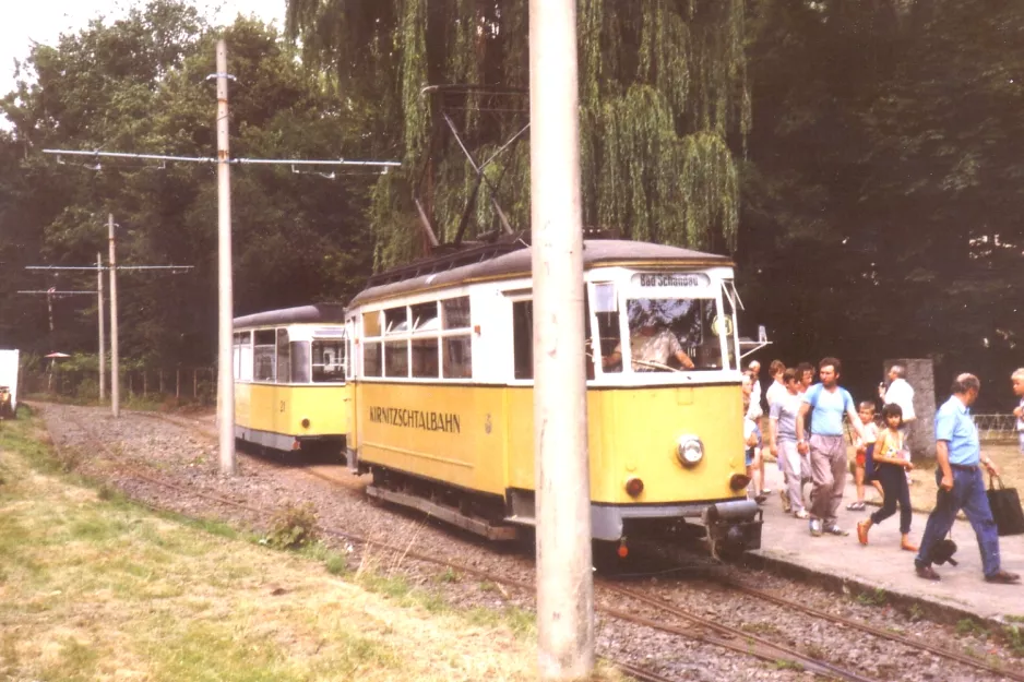 Bad Schandau Kirnitzschtal 241 med motorvogn 6 ved Kurpark Bad Schandau (1990)