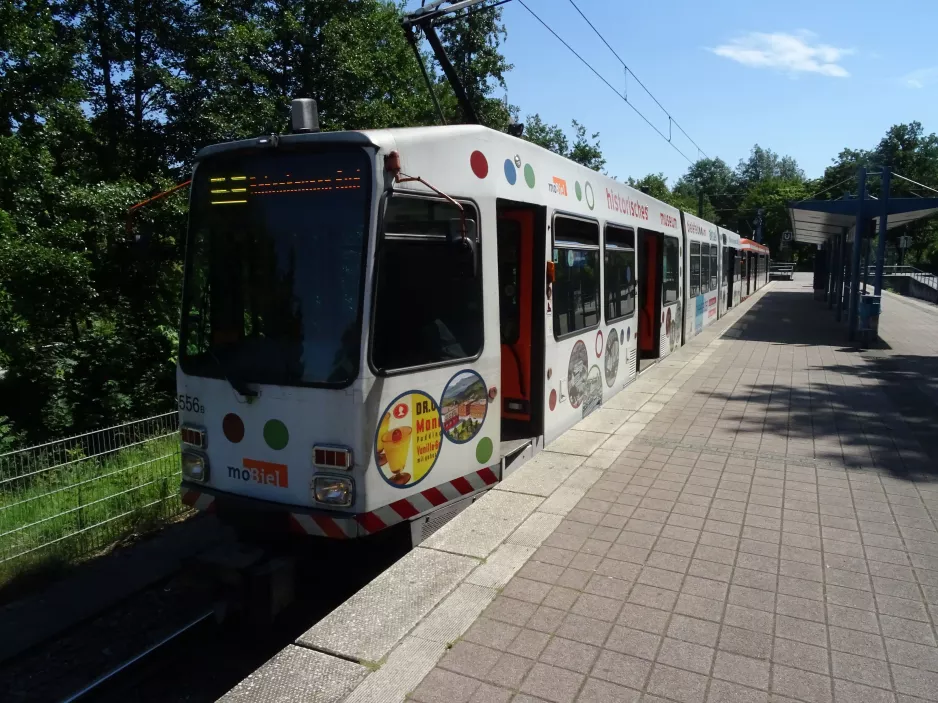 Bielefeld sporvognslinje 3 med ledvogn 556 ved Stieghorst (2020)