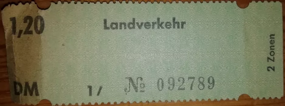 Børnebillet til Kieler Verkehr (KVAG), forsiden (1979)