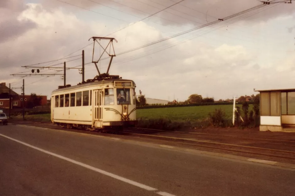 Bruxelles sporvognslinje 41 med motorvogn på Rue de Trazegnies (1981)