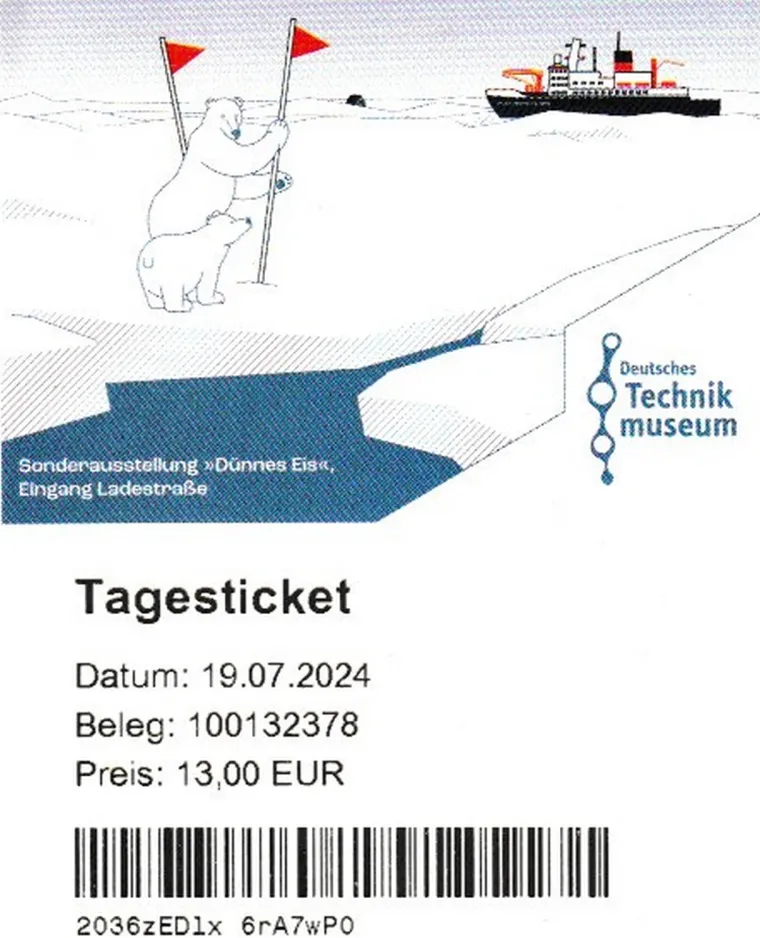 Dagkort til Deutsches Technikmuseum Berlin (DTMB), forsiden (2024)